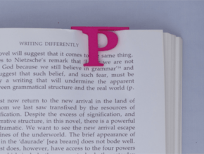 Bookmark Monogram. Initial / Letter P in Pink Processed Versatile Plastic