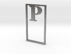 Bookmark Monogram. Initial / Letter P in Natural Silver