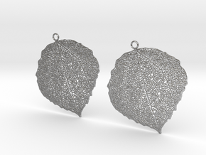 Leaf earrings in Natural Silver