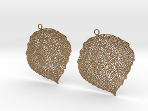 Leaf earrings in Natural Brass