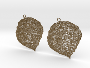 Leaf earrings in Natural Bronze