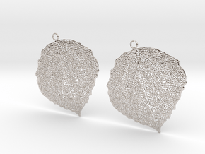 Leaf earrings in Rhodium Plated Brass