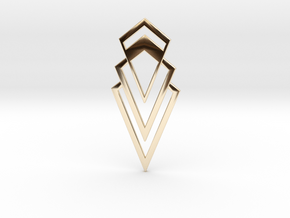 Art Deco Pendant - Valorous in 14k Gold Plated Brass