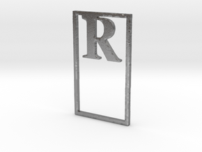Bookmark Monogram. Initial / Letter R              in Natural Silver