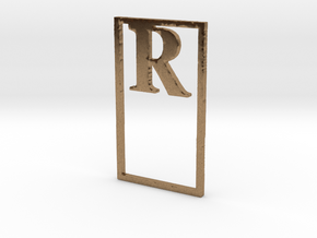 Bookmark Monogram. Initial / Letter R              in Natural Brass