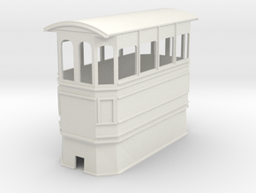 Kitson style covered steam tram 7mm narrow gauge in White Natural Versatile Plastic