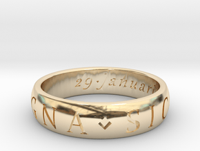 Size 12.5 Sir Francis Drake, Sic Parvis Magna Ring in 14k Gold Plated Brass