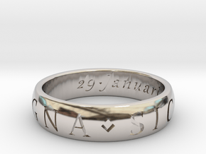 Size 12.5 Sir Francis Drake, Sic Parvis Magna Ring in Rhodium Plated Brass