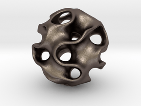 GYROID Spheroid Pendant - 20mm in Polished Bronzed Silver Steel
