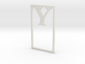 Bookmark Monogram. Initial / Letter  Y  in White Natural Versatile Plastic