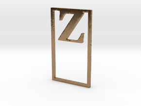 Bookmark Monogram. Initial / Letter Z  in Natural Brass