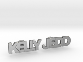 Custom Name Cufflinks - "Kelly & Jedd" in Natural Silver