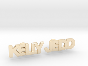 Custom Name Cufflinks - "Kelly & Jedd" in 14k Gold Plated Brass