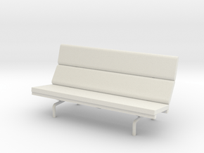 1:24 Eames Compact Sofa in White Natural Versatile Plastic