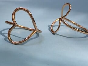 Infinity Heart Ring  in 14k Rose Gold Plated Brass: 8 / 56.75