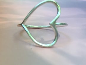 Infinity Heart Ring  in Fine Detail Polished Silver: 7 / 54