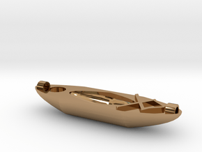 Kayak Ornament in Polished Brass