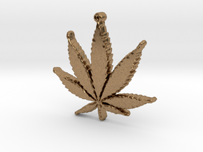 weed leaf up in Natural Brass