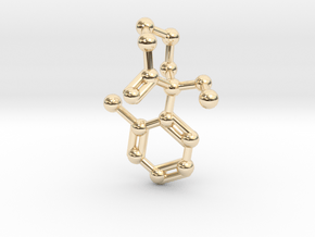 Ketamine Molecule Keychain Necklace in 14K Yellow Gold