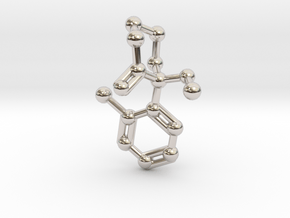 Ketamine Molecule Keychain Necklace in Rhodium Plated Brass