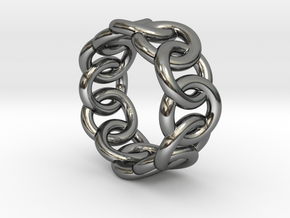 Chain Ring 14 – Italian Size 14 in Fine Detail Polished Silver