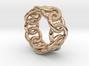 Chain Ring 14 – Italian Size 14 in 14k Rose Gold Plated Brass