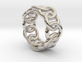 Chain Ring 14 – Italian Size 14 in Rhodium Plated Brass