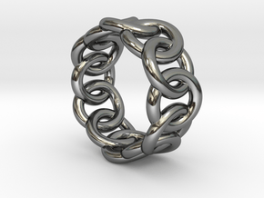 Chain Ring 15 – Italian Size 15 in Fine Detail Polished Silver