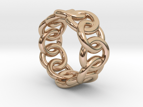 Chain Ring 15 – Italian Size 15 in 14k Rose Gold Plated Brass