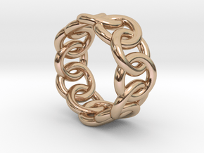 Chain Ring 16 – Italian Size 16 in 14k Rose Gold Plated Brass
