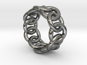 Chain Ring 17 – Italian Size 17 in Fine Detail Polished Silver