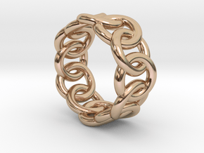 Chain Ring 17 – Italian Size 17 in 14k Rose Gold Plated Brass