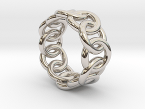 Chain Ring 17 – Italian Size 17 in Rhodium Plated Brass