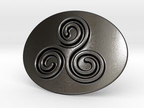 Triskell Belt Buckle in Polished and Bronzed Black Steel