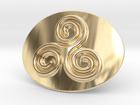 Triskell Belt Buckle in 14K Yellow Gold