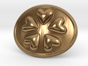 Round Dance Of Hearts Belt Buckle in Natural Brass