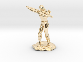 Elf Ranger with Longbow in 14k Gold Plated Brass