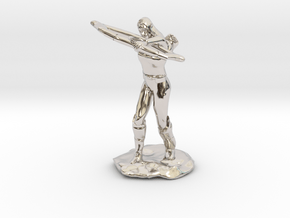 Elf Ranger with Longbow in Rhodium Plated Brass