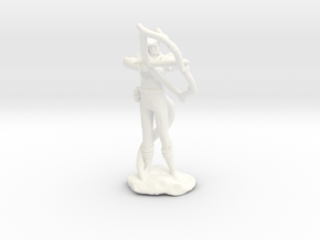 Tiefling Ranger with  Bow in White Processed Versatile Plastic