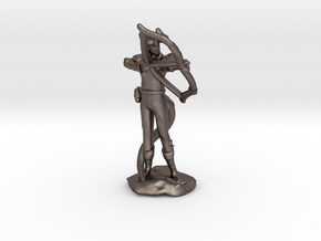 Tiefling Ranger with  Bow in Polished Bronzed Silver Steel