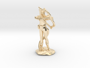 Tiefling Ranger with  Bow in 14k Gold Plated Brass