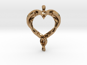 Twisted Heart in Polished Brass