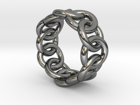 Chain Ring 18 – Italian Size 18 in Fine Detail Polished Silver