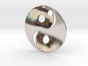Yin Yang Pendant in Rhodium Plated Brass