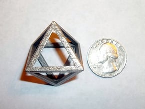 Octahedron 1.5" in Polished Bronzed Silver Steel
