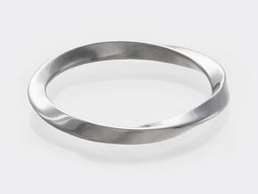 Silver minimalist modern ring Mobius  in Polished Silver
