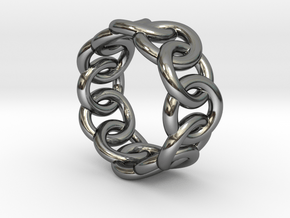 Chain Ring 19 – Italian Size 19 in Fine Detail Polished Silver