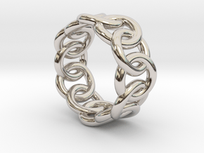 Chain Ring 19 – Italian Size 19 in Rhodium Plated Brass
