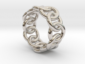 Chain Ring 20 – Italian Size 20 in Rhodium Plated Brass