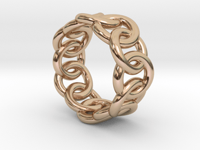 Chain Ring 21 – Italian Size 21 in 14k Rose Gold Plated Brass